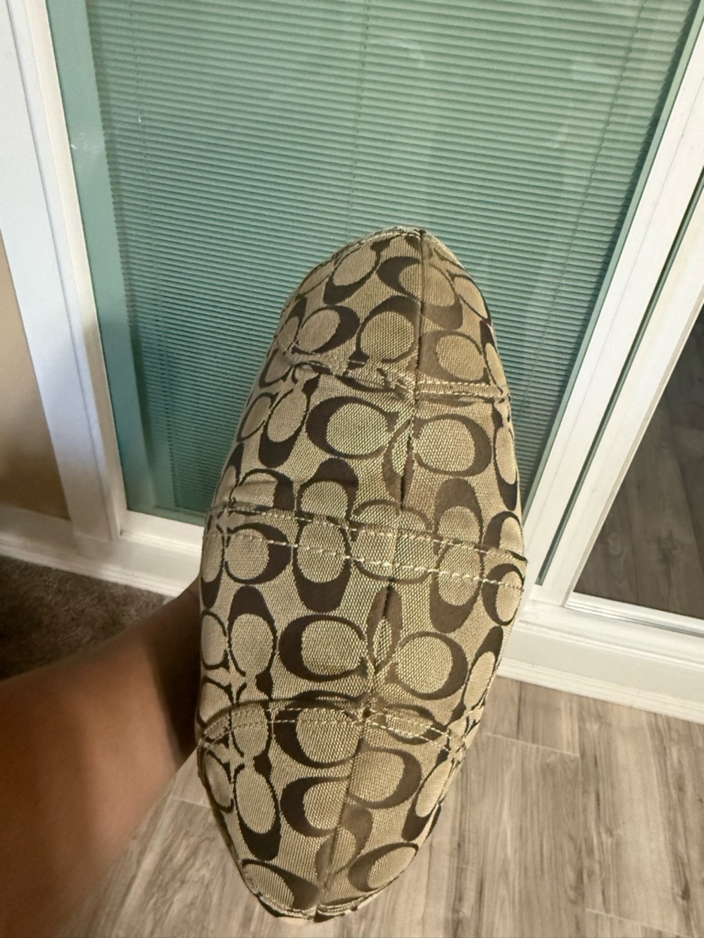 Coach Signature Canvas Hobo Bag in Khaki/Chestnut - Picture 8 of 9